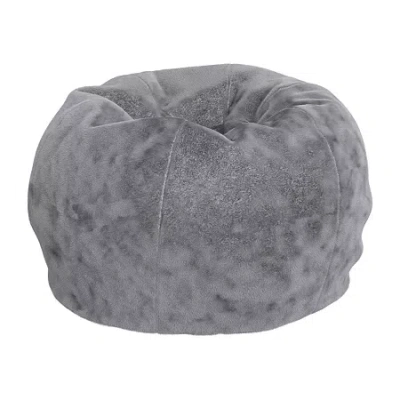 Asstd National Brand Kids' Dillion Bean Bag Furry Chair In Gray