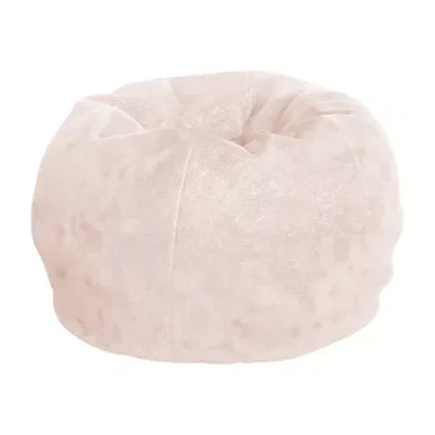 Asstd National Brand Kids' Dillion Bean Bag Furry Chair In Pink