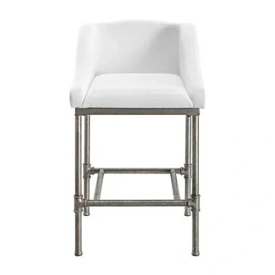 Asstd National Brand Dillon Counter Height Upholstered Bar Stool In Silver