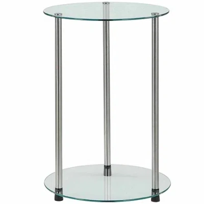 Asstd National Brand Donovan 2-tier Round Glass End Table In Gray