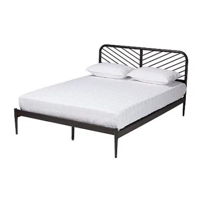 Asstd National Brand Dora Metal Headboard And Footboard Platform Bed In Black