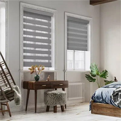 Asstd National Brand Dover Day & Night Energy Saving Cordless Light-filtering Roller Shade In Gray