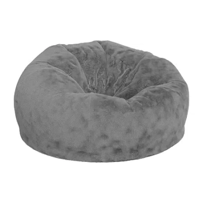 Asstd National Brand Duncan Furry Bean Bag Chair In Gray