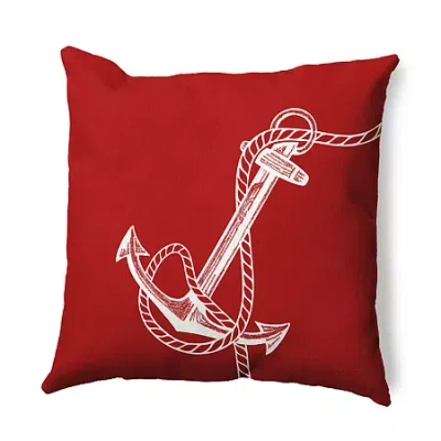 Asstd National Brand E By Design Anchored Reversible Square Throw Pillows In Red