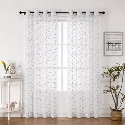 Asstd National Brand Elberon Grommet Top Sheer Single Curtain Panel In Sand