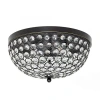 Asstd National Brand Elegant Designs 2 Lt Elipse Crystal Flush Mount In Brown