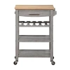 Asstd National Brand Ellaine 4-tier Butcher Block Kitchen Cart With Drawer And Wine Rack In Gray