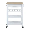 Asstd National Brand Ellaine 4-tier Butcher Block Kitchen Cart With Drawer And Wine Rack In White