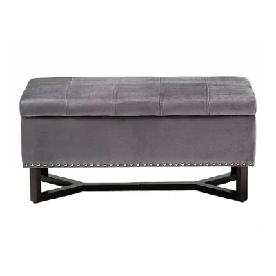 Asstd National Brand Ellery Living Room Collection Upholstered Ottoman In Gray