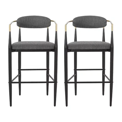Asstd National Brand Elmore 2pc Counter Height Upholstered Bar Stool In Gray