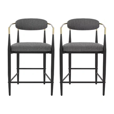 Asstd National Brand Elmore 2pc Counter Height Upholstered Bar Stool In Gray