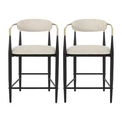 Asstd National Brand Elmore 2pc Counter Height Upholstered Bar Stool In Sand