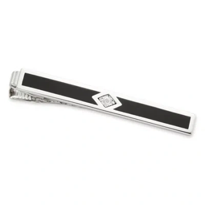 Asstd National Brand Enamel And Diamond Tie Bar In White
