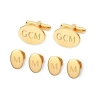 Asstd National Brand Engraveable Cufflink Set In Yellow