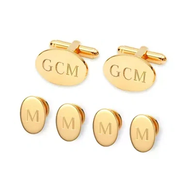 Asstd National Brand Engraveable Cufflink Set In Yellow