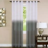 Asstd National Brand Essence Grommet Top Sheer Single Curtain Panel In Black