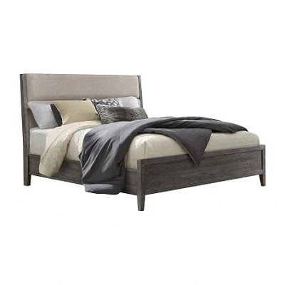 Asstd National Brand Essex Upholstered Low Panel Bed In Gray