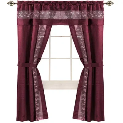 Asstd National Brand Fairfield Rod Pocket Light-filtering Curtain Panel In Red