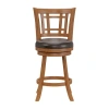 Asstd National Brand Fairfox Swivel Barstool With Back In Brown
