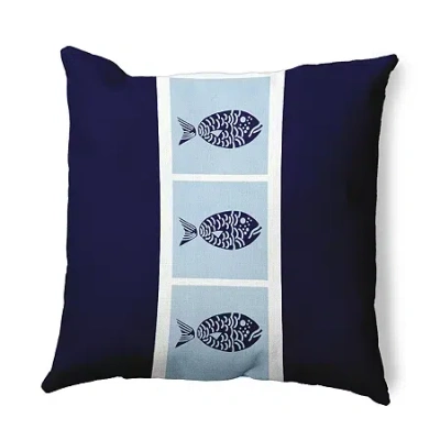 Asstd National Brand Fish Chips Square Throw Pillow In Blue