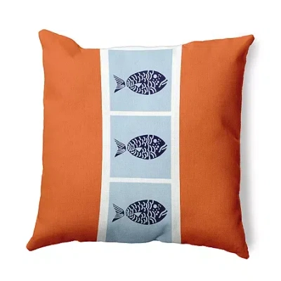Asstd National Brand Fish Chips Square Throw Pillow In Orange