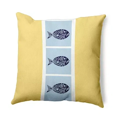 Asstd National Brand Fish Chips Square Throw Pillow In Yellow