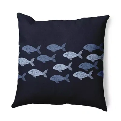 Asstd National Brand Fish Line Square Throw Pillow In Blue