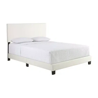 Asstd National Brand Flora Upholstered Bed Frame In White