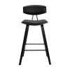 Asstd National Brand Fox 25.5" Counter Height Upholstered Bar Stool In Black