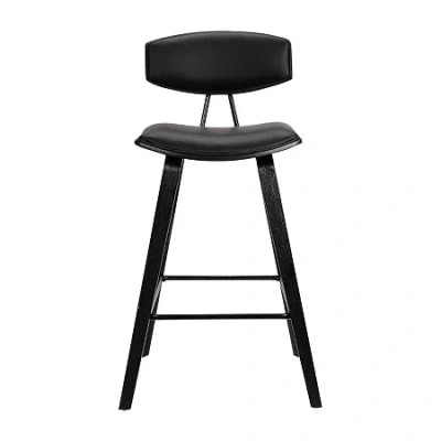 Asstd National Brand Fox 25.5" Counter Height Upholstered Bar Stool In Black