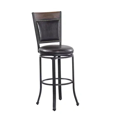 Asstd National Brand Franklin Nailhead Trim Bar Stool In Brown