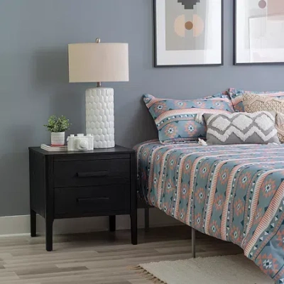 Asstd National Brand Friel Midcentury Modern Style Side Table In Black