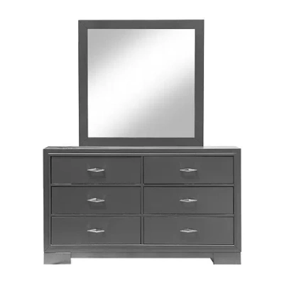 Asstd National Brand Gallint 6-drawer Dresser In Gray