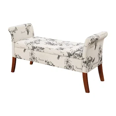 Asstd National Brand Garbo Tufted Storage Bench In Sand