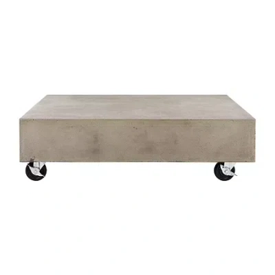 Asstd National Brand Gargon Patio Collection Weather Resistant Concrete Coffee Table In Gray