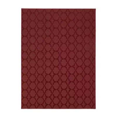 Asstd National Brand Garland Sparta Geometric Stain Resistant Indoor Rectangular Area Rug In Red