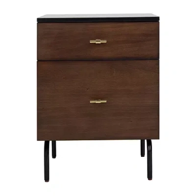 Asstd National Brand Genevieve 2-drawer Nightstand In Brown