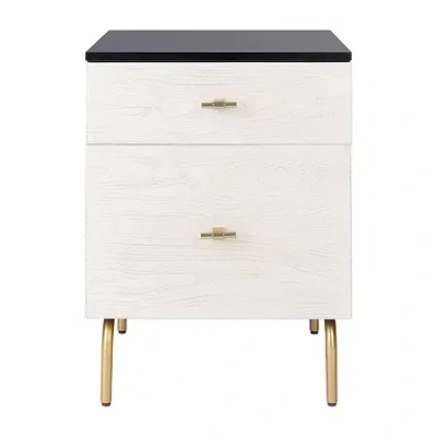Asstd National Brand Genevieve 2-drawer Nightstand In White