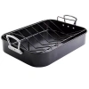 Asstd National Brand Gibson Home Broxton 2 Piece Turkey Roaster & V-rack In Black