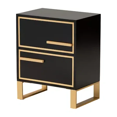 Asstd National Brand Giolla 2-drawer Nightstand In Black