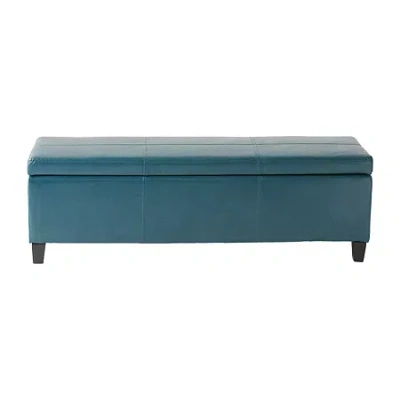 Asstd National Brand Glouster Tufted Upholstered Ottoman In Blue