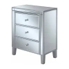 Asstd National Brand Gold Coast Large 3 Drawer Mirrored End Table In Silver