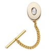 Asstd National Brand Gold-plated Polished Tie Tack With Diamond Accent In Yellow