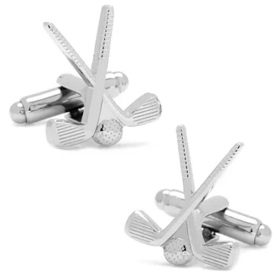 Asstd National Brand Golf Clubs Cufflinks In Silver