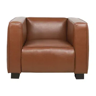 Asstd National Brand Goyette Track Arm Chair In Brown
