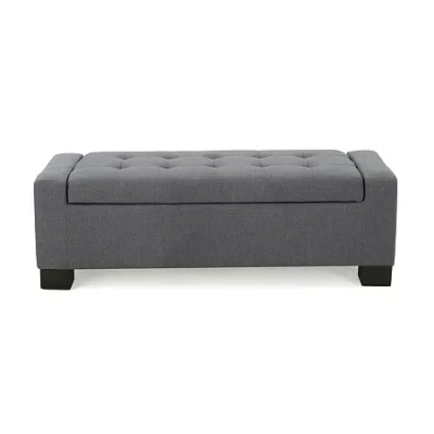 Asstd National Brand Guernsey Tufted Upholstered Ottoman In Gray