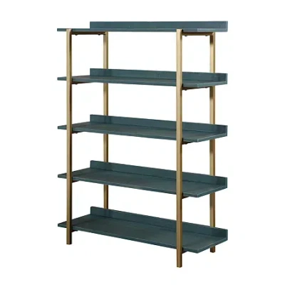 Asstd National Brand Hali Home Office Collection 5-shelf Bookcase In Blue