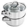 Asstd National Brand Hali Steamer Set W/lid - 3 Qt Casserole W/lid & Steamer Insert - Mirror Finish - Ss - 0.4 Mm In Silver