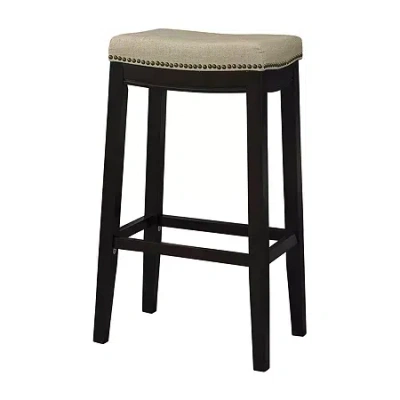Asstd National Brand Hampton Fabric Top Barstool In Black