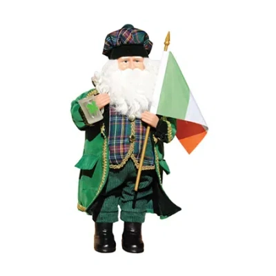 Asstd National Brand Hand Painted 15" Irish Santa In Multi